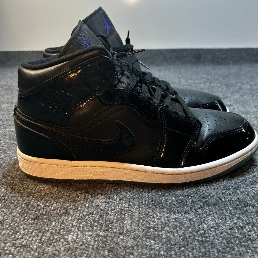 Air Jordan 1 Mid SE Space Jam Black Dark Concord Men's Size 10
